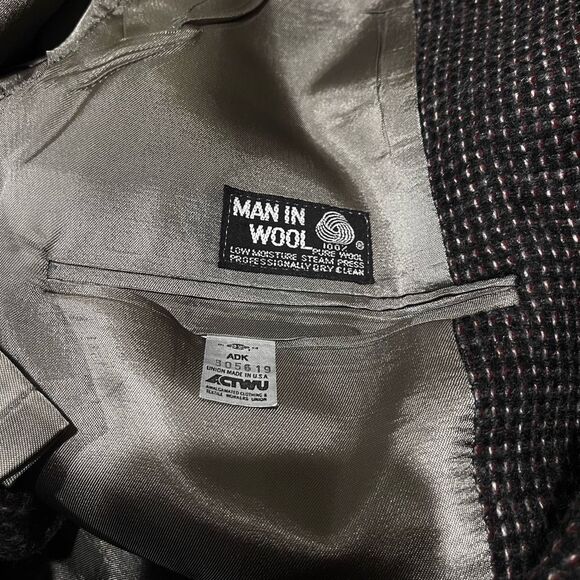 Johnny Carson Man In Wool Tweed Suit Jacket Sports Coat Men’s 42R - Picture 7 of 7